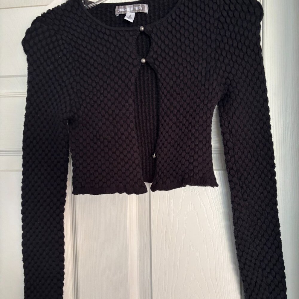 cropped black cardigan